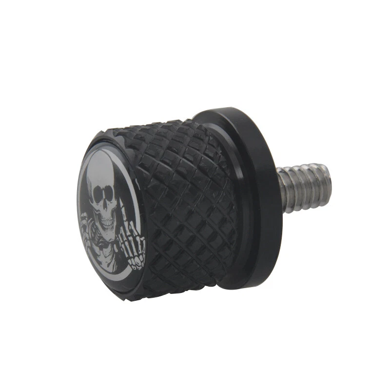 Black Ghost Shaped Motorcycle Tailstock Screw Fit For Harley  Cross Bones FLSTSB - Imagem 4 de 4