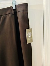 Vince Camuto Black Pants SZ 14 Wide Leg Pockets Zipper Double Clasp NWT MSRP $99