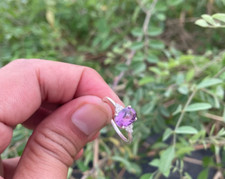 Sterling Silver Lavender Amethyst Ring Engagement Promise Gemstone Ring