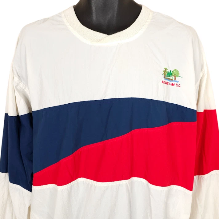 Vintage Arboretum Golf Club Windbreaker Jacket Mens Size Large White Made In USA