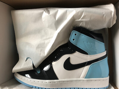 air jordan 1 retro high unc patent blue chill