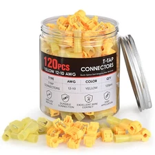 Nilight 120PCS Quick Splice Disconnect Wire Terminals T-Tap Spade Wire Connector