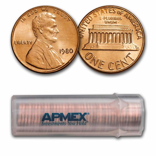 1980 Lincoln Cent 50-Coin Roll BU - 第 1/3 張圖片