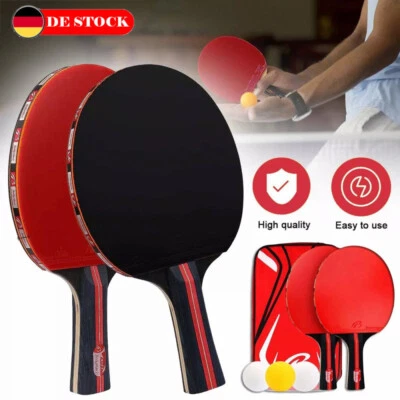 BOLIPRINCE Tischtennis Set, 2x Tischtenniskelle 3x Tischtennisball, Ping Pong Set NEU DHL