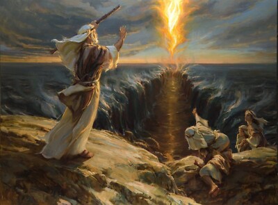MOSES PARTING THE SEA 8 X 10