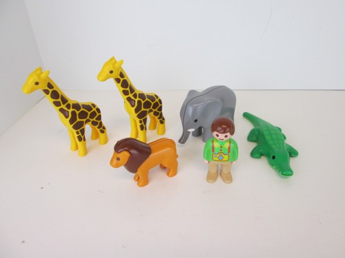 Playmobil 3672 Girafes COLOR Animaux Safari Zoo Boîte Vintag 35