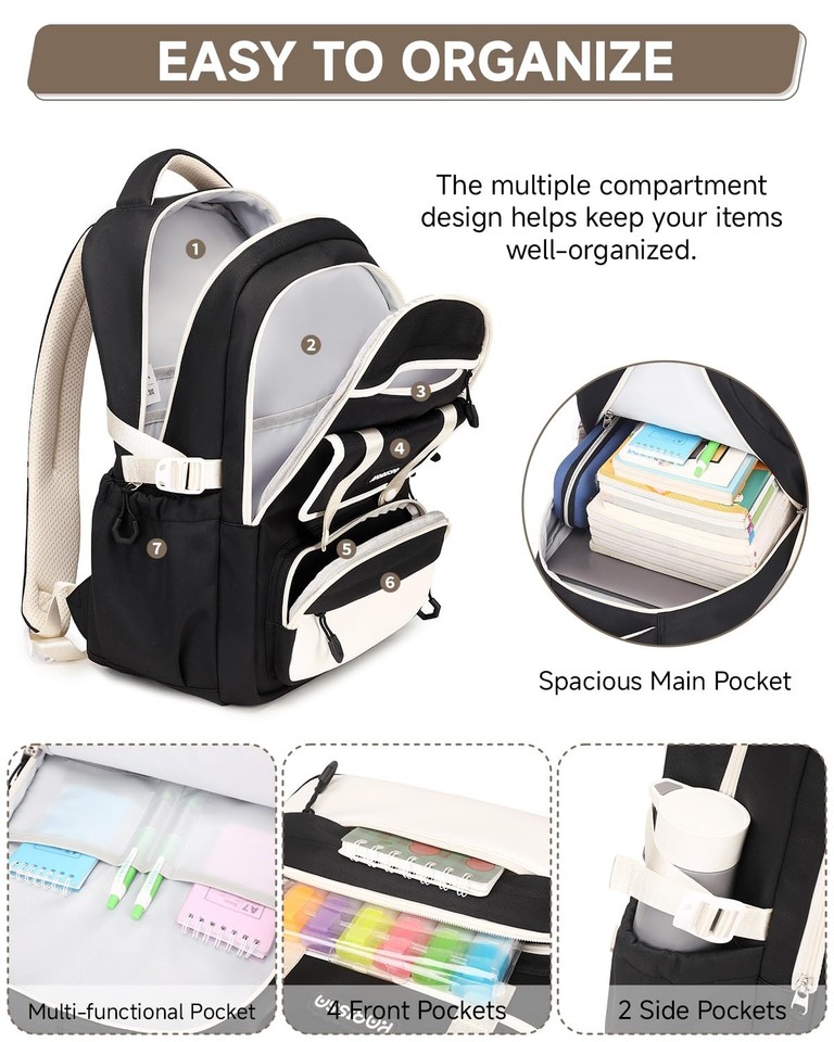 Tanou Zaino Ragazza Scuola Media E Superiore, Zaini Grande In Nylon Per