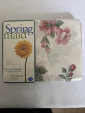 Spring Maid Full Flat Sheet Rose Trellis Pink Cottage Grandma Core Percale NEW