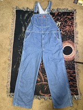 Dickies Bib Overalls Mens 36X30 Blue Jean Denim Carpenter Coveralls Work Farmer