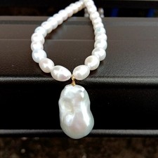 Natural Pearl Woman Collar Choker Charm Necklace Wedding Party Jewelr