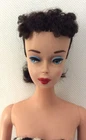 Vintage Barbie Ponytail #4 Brunette Blue Eyeliner Orig Swimsuit Japan Nice Cond