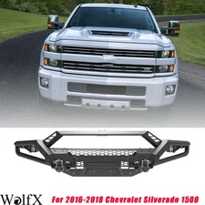 Protective Front Bumper For 2016 2017 2018 Chevy Silverado 1500 w/Bull Bar