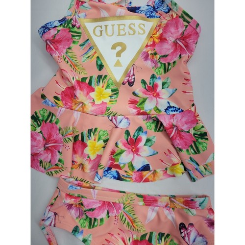 Guess! Swimsuit Tank Top With Bikini Bottom Floral Butterfly Girls Size 5 - Picture 3 of 11