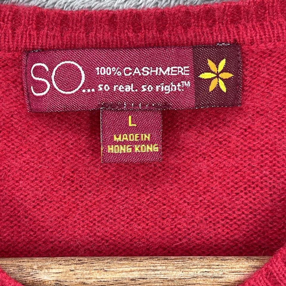 SO кашемир свитер девочек кардиган Academia опрятный уютный кнопка спереди размер L красный - Изображение 4 из 4