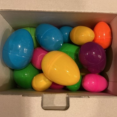 Qoulineuy Easter Bunny Plastic Multicolor Eggs Kids Decorative Party Favors