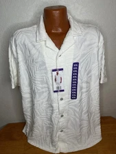 New NWT Men's WP Weatherproof Terry Shirt S/S Button down shirt 2XL XXL White