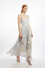 Karen Millen Maxi Dress UK14 in Blue RRP £329