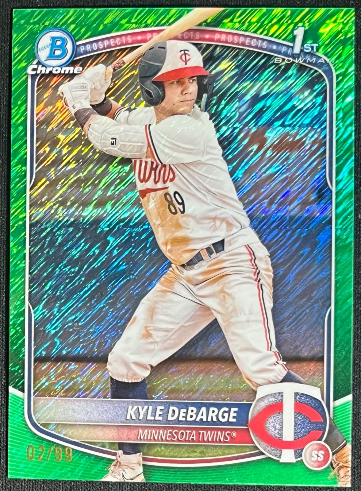 2025 Bowman Chrome Kyle DeBarge #BCP-139 Green Shimmer Refractor #2/99 Twins