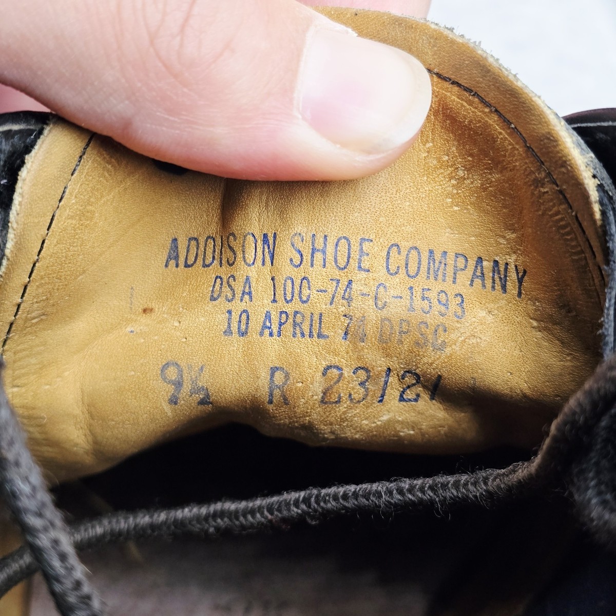 Vintage Addison Shoe Co. Boots Mens 9.5 Shoes 70s Vietnam Black