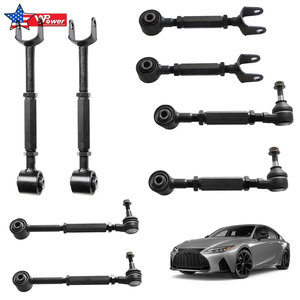 Braço de controle traseiro 8 peças camber&toe para Lexus IS250/350/F&GS350/400/430/460/450h - Imagem 2 de 4