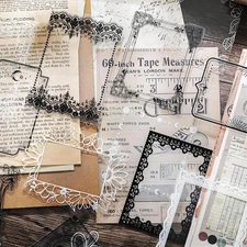60 PCS Cutout Lace Vintage Scrapbook Stickers Washi Sticker Journal Scrapbooking