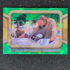 2024 Topps Chrome Sapphire Star Wars Episode 1 48 Green 74/99 Qui-Gon Advice