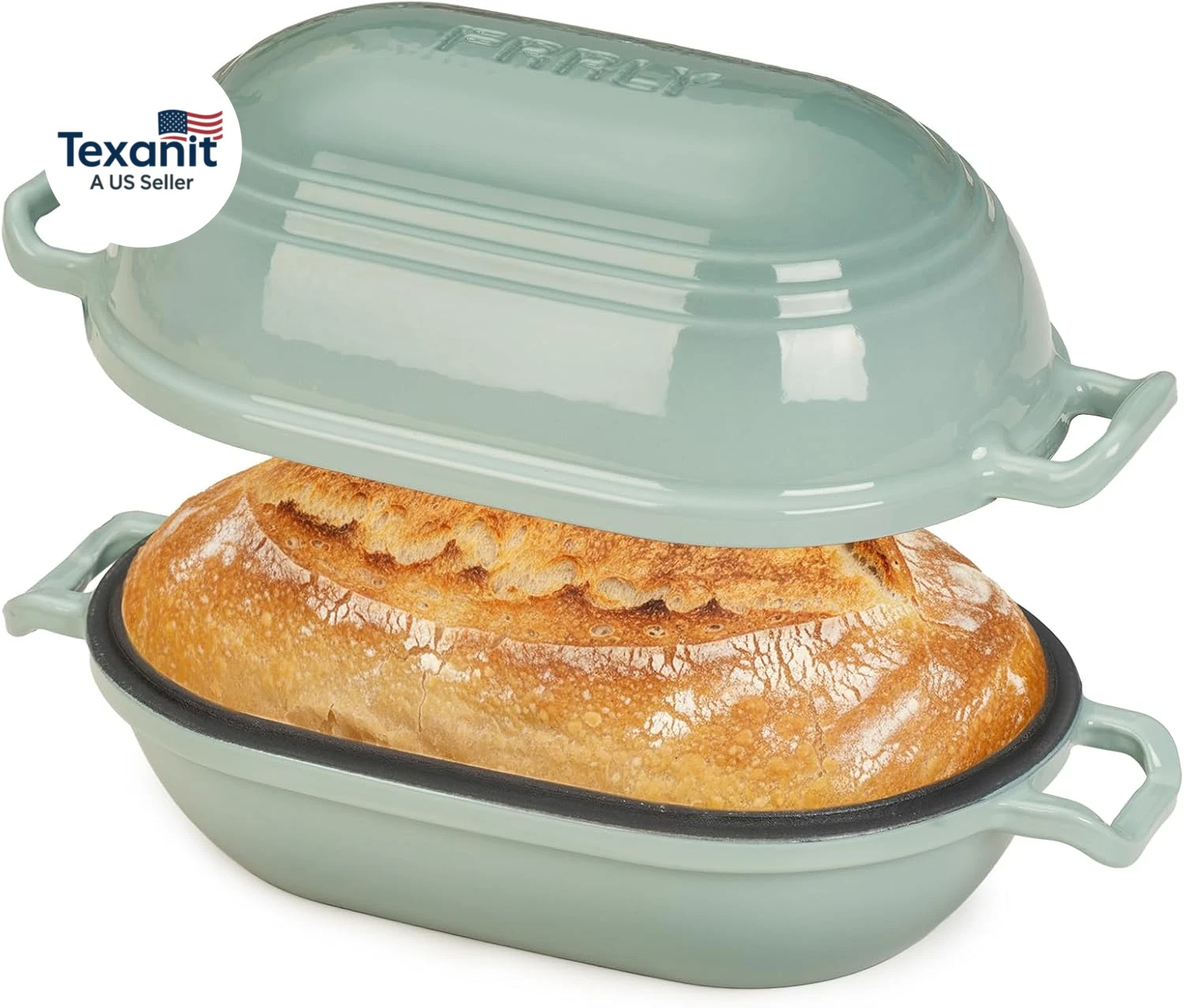 Enameled Cast Iron Dutch Oven for Sourdough Bread Baking,9 X 5-4/5 Inch Oval Cas