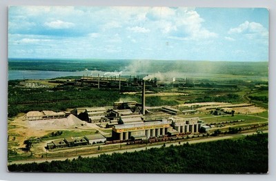 Universal Atlas Cement Plant and American Steel & Wire Plant Minn. Vtg Postcard