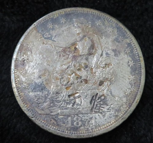 1874-CC Trade Dollar * Chop Marked * Carson City * 5206