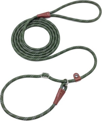 8 Ft Slip Lead Dog Leash, Reflective No Pull Dog Training Lead, 1/3'' Nylon Rope