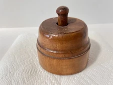 ANTIQUE PRIMITIVE WOODEN BUTTER  MOLD  WHEAT PATTERN