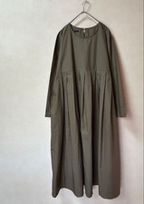 ICHI / ICHI Antigüedades Algodón Tuck Vestido Largo Pullover Excelente