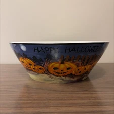 Potter's Studio Happy Halloween Pumpkins Large Serving Bowl  