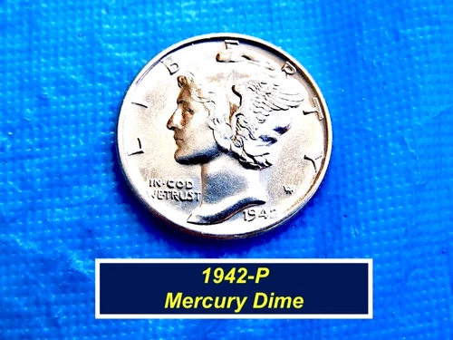 AU-UNC 1942-P Mercury Dime ➳ Full Upper & Lower Fasces Bads ➳  342p