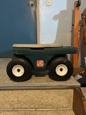 Step 2 Rolling Garden Grass Hopper Yard Cart Utility Seat Storage Multi Purpose