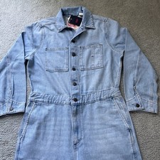 Levi's Women's Small Long Sleeves Heritage Jumpsuit Overall Coverall Light Blue