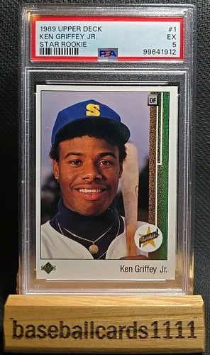 1989 UPPER DECK KEN GRIFFEY JR #1 ROOKIE CARD RC PSA 5 B9