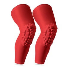 2 PCS Knee Pads Compression Leg Sleeve Wrestling Volleyball Red Medium Youth