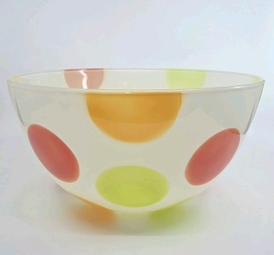 Rare MCM 70s Vintage LARGE (6×11) Walther Glas LOVE SHAKES Polka Dot Mixing Bowl