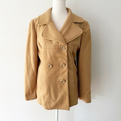 Gap Women Wool Pea Coat Medium Classic Preppy Fisherman Coastal Minimalist Layer