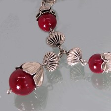 ART DECO KETTE Chrom Glas wohl BENGEL Collier HALSKETTE ° ART DECO NECKLACE