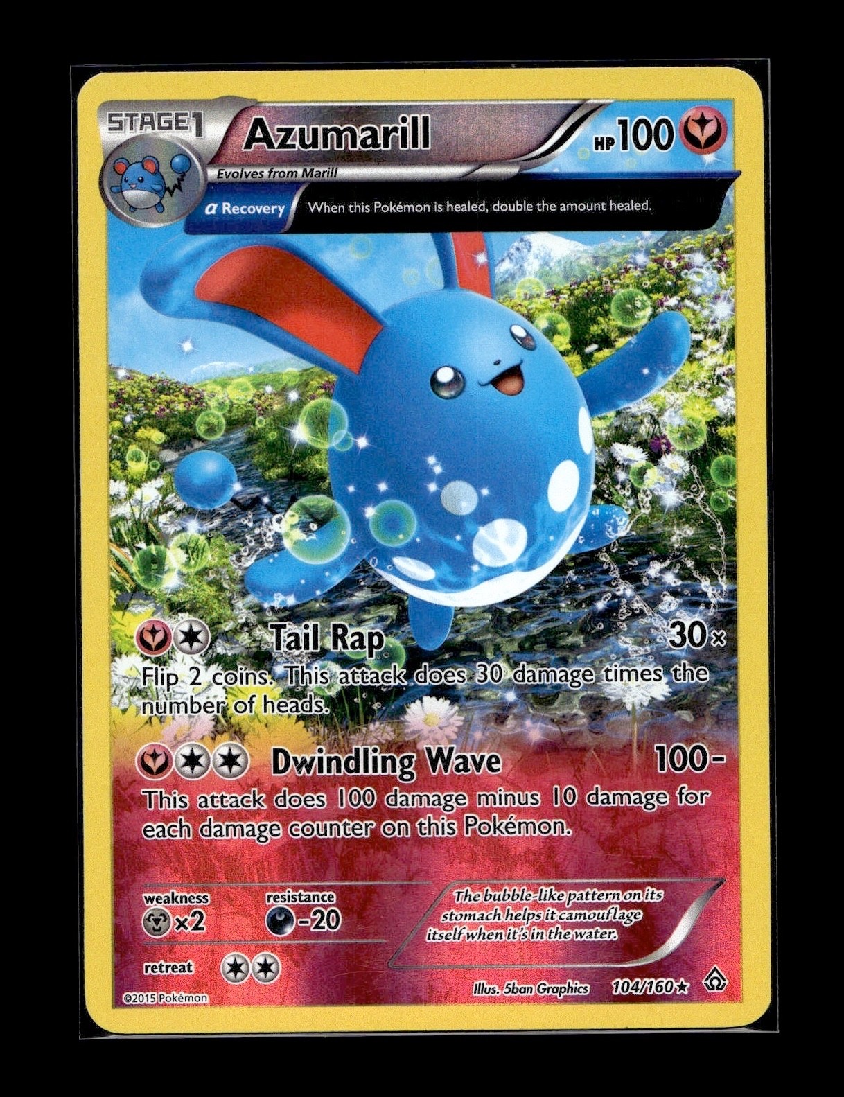 Azumarill Reverse Holo Rare XY Primal Clash LP 104/160