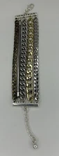 JENNY BIRD Austin Cuff Mixed Metal Layered Chain Bracelet