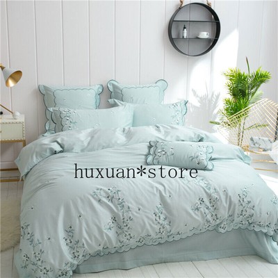 Luxury Egypt Cotton Bedding Set Duvet Cover Bed Sheet Pillowcases Queen King 