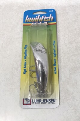 Luhr Jensen K14 Kwikfish Silent No Rattle METALLIC SILVER CHROME Fish Lure New