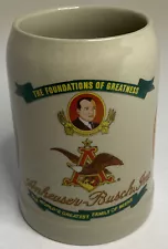 Vtg. 1989 Anheuser-Busch The Foundations of Greatness Stein Beer Mug EUC