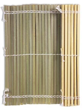 Japanese 12" Square Natural Bamboo Onimaki Sushi Mat Roll Flat Bamboo Sticks