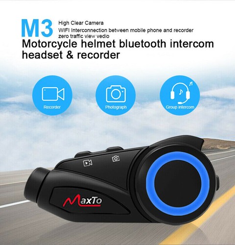 Bluetooth Motorcycle Intercom Headset Communication Camera Helmet Kit 6 Rider - Picture 3 of 12