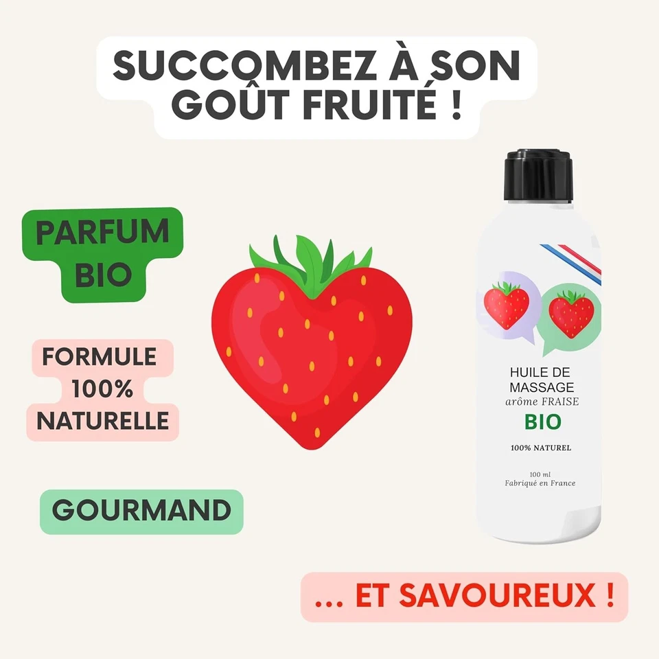 Huile de Massage Comestible Érotique Sensuel Chauffante Relaxante BIO Profession - Photo 3/4