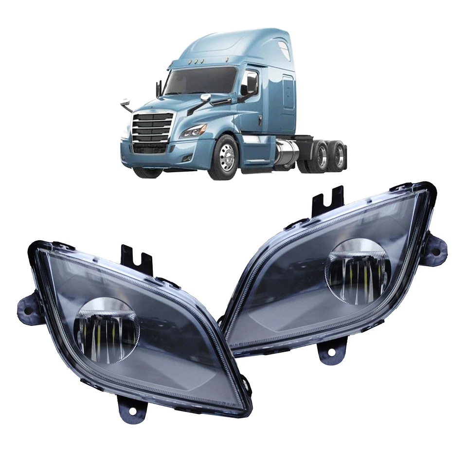 Par de luces antiniebla LED completas negras derecha e izquierda para Freightliner Cascadia 2018+ Foto 2 de 4